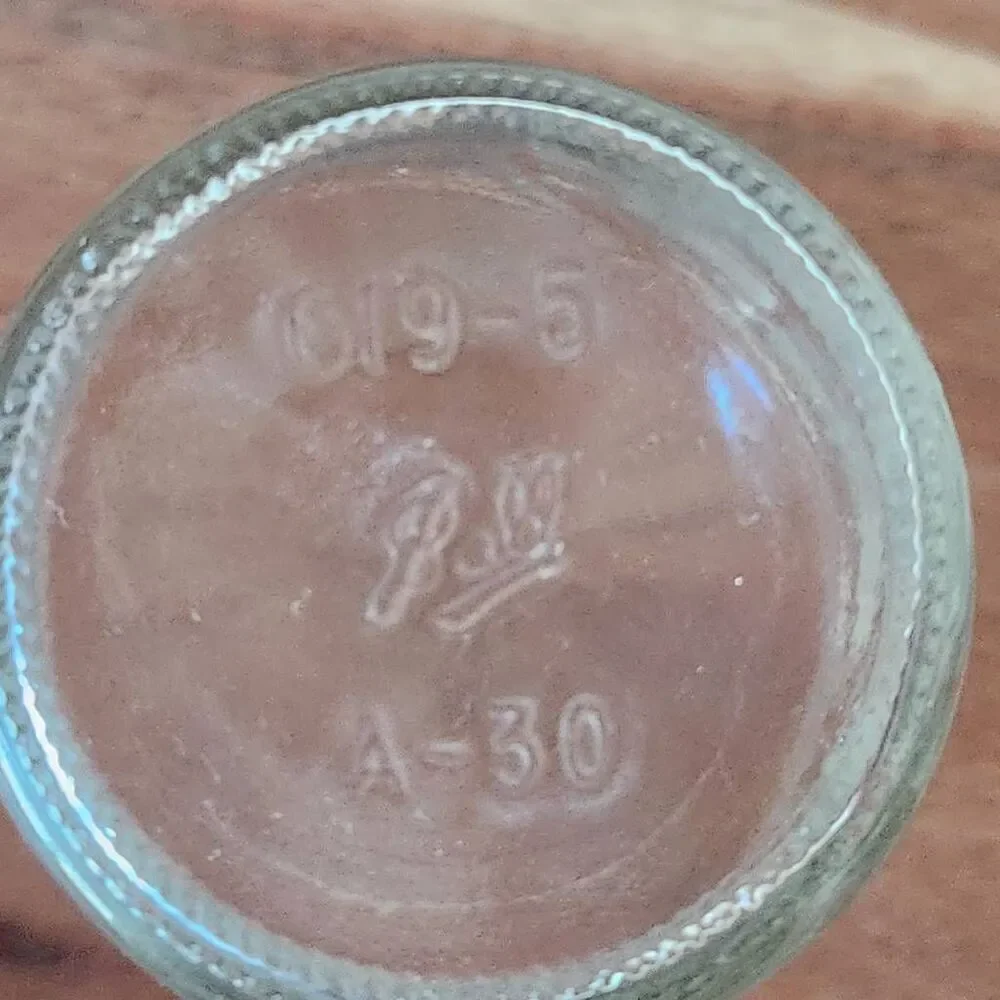 619-5 Ball A-30 2 matching glass cylinder jar set of 2 small depression